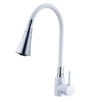 Смеситель для кухни однорычажный Ammore гибкий излив хром/белый Ammore (арт. A5510-3T)