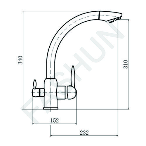 Смеситель для кухни Fashun для фильтра питьевой воды высокий излив латунь FASHUN (арт. A4399)