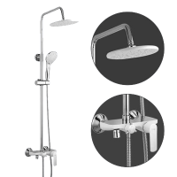 Смеситель с душевой стойкой Frap белый латунь FRAP (арт. F2431)