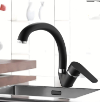 Смеситель для кухни однорычажный Ammore высокий излив черный Ammore (арт. A5003-A)