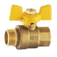 Изображение Кран шаровой 1/2 в/н - бабочка Lemen газовый латунный LEMEN (арт. DB303-1/2FM)
