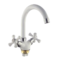 Смеситель для раковины двухвентильный Frud хром/белый Frud (арт. R13332)