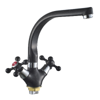 Смеситель-елочка Rainsberg литой излив на гайке хром/чёрный RAINSBERG (арт. R5043KF-1)