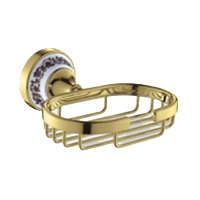 Изображение Мыльница навесная белая эмаль/золото OUTE (арт. TG2004)
