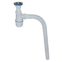 Изображение Сифон бутылочный с нержавеющей чашкой Ø70мм белый Виркэн (арт. 30980114)
