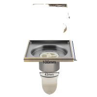 Изображение Трап душевой 100х100 бронза GAPPO (арт. G81002-4)
