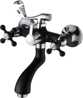 Смеситель для ванны двухвентильный Ammore короткий излив хром/чёрный Ammore (арт. A3081-A)