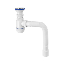 Изображение Сифон "Мини-Элит" с нерж.чаш.Ø70мм,гофр.трубой L800мм(1'1/2-Ø40/50) Виркэн (арт. 30986760)
