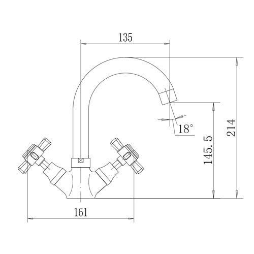 Смеситель для раковины двухвентильный Fashun латунь FASHUN (арт. A1324)