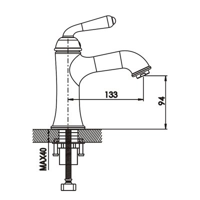 Смеситель для раковины Rose чёрный латунь ROSE (арт. R0201H)