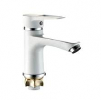 Смеситель для раковины однорычажный Rainsberg на гайке хром/белый RAINSBERG (арт. R0601KF)