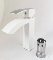 Смеситель для раковины однорычажный Lemen белый нержавейка LEMEN (арт. G11312W)