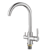 Смеситель для кухни Shevanik высокий излив на гайке для фильтра питьевой воды латунь SHEVANIK (арт. S168)