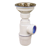 Изображение Сифон бутылочный "Элит" с нерж. чашкой Ø112 (3'1/2-Ø40) Виркэн (арт. 30986147)
