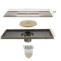 Изображение Трап душевой 100х300 бронза GAPPO (арт. G83001-4)
