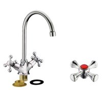 Смеситель-елочка Lemen высокий излив на гайке LEMEN (арт. LD-9565)