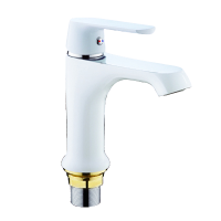 Смеситель для раковины однорычажный Frap на гайке белый латунь FRAP (арт. F1031)