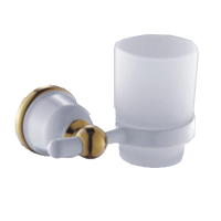 Изображение Держатель со стаканом белая эмаль/золото OUTE (арт. TG1902-1)
