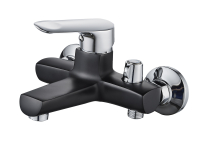 Смеситель для ванны  однорычажный Ammore короткий излив хром/чёрный Ammore (арт. A3008-A)