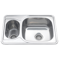 Изображение Мойка врезная 0,6мм 70х50 универсальная дв. чаша глубина 160мм Melana (арт. 67050S)
