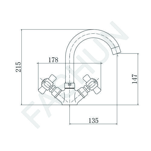 Смеситель для раковины двухвентильный Fashun латунь FASHUN (арт. A1318)