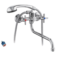 Смеситель для ванны двухвентильный Frud длинный излив картриджный переключатель Frud (арт. R22112)