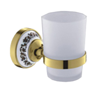 Изображение Держатель со стаканом белая эмаль/золото OUTE (арт. TG2002-1)
