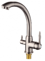 Смеситель для кухни Feinise на гайке для фильтра питьевой воды высокий излив сатин FEINISE (арт. S9034-5)