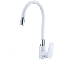 Смеситель для кухни однорычажный Ammore гибкий излив хром/белый Ammore (арт. A5508-C)