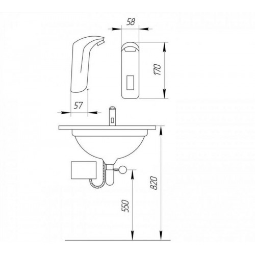 Смеситель для раковины Fashun сенсорный латунь FASHUN (арт. A511-1)