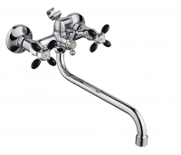 Смеситель для ванны двухвентильный Feinise длинный излив хром/чёрный FEINISE (арт. S77308-8-35S)