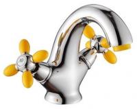 Смеситель для раковины двухвентильный Feinise хром/жёлтый FEINISE (арт. S51308-9)