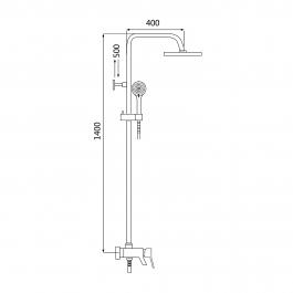 Смеситель с душевой стойкой Oute чёрный латунь OUTE (арт. T9164H)