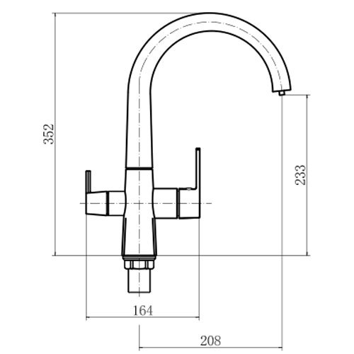Смеситель для кухни Fashun для фильтра питьевой воды высокий излив латунь FASHUN (арт. A4353)