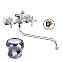 Смеситель для ванны двухвентильный Lemen длинный излив LEMEN (арт. LD-2131)