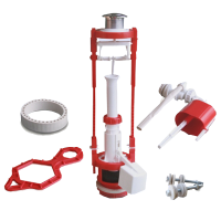 Изображение Арматура для бачка с металлезированной кнопкой с боковой подводкой РБМ (арт. АС16.1М)
