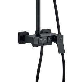 Смеситель с душевой стойкой Oute чёрный латунь OUTE (арт. T9164H)