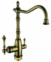 Смеситель для кухни Oute высокий излив на гайке для фильтра питьевой воды бронза латунь OUTE (арт. T673BQ)