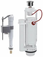 Изображение Арматура для бачка 2-х уровневая с метал. кнопкой с нижней подводкой Gappo GAPPO (арт. G1890.04)
