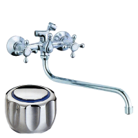 Смеситель для ванны двухвентильный Lemen длинный излив LEMEN (арт. LD-2132)