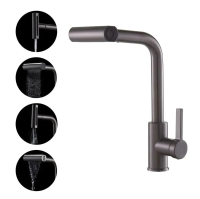 Смеситель для кухни однорычажный Pursh высокий излив графит Pursh (арт. R64300H1)