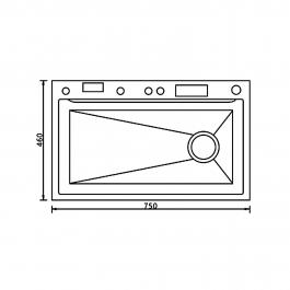 Мойка врезная многофункциональная 75х46 см, глубина 21см графит OUTE (арт. T87546Y+T709Y) оптом от компании Аквалига
