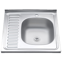 Изображение Мойка накладная 0,4мм 60х60 правая глубина 160мм Melana (арт. 6060R)
