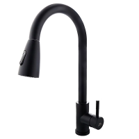 Смеситель для кухни однорычажный Fashun высокий излив нержавейка чёрный FASHUN (арт. A56109-7)