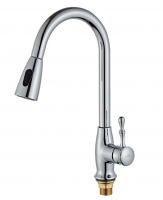 Смеситель для кухни однорычажный Feinise высокий излив с выдвижной лейкой на гайке латунь FEINISE (арт. S40147)