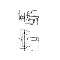 Смеситель для ванны однорычажный D-Lin короткий излив D-Lin (арт. D130629)