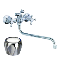 Смеситель для ванны двухвентильный Lemen длинный излив LEMEN (арт. LD-2111)