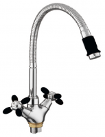 Смеситель-елочка Fashun гибкий излив хром/чёрный FASHUN (арт. A43127-7)