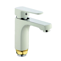 Смеситель для раковины однорычажный Rainsberg на гайке хром/белый RAINSBERG (арт. R0201F)