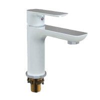 Смеситель для раковины однорычажный Gappo на гайке хром/белый латунь GAPPO (арт. G1048)